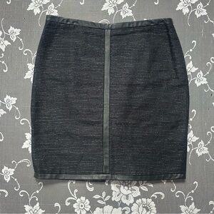 Judith and Charles Black Leather Trim Pencil Skirt Sz 10